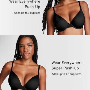VS Pink Wear Everywhere super push-up bra, emerald green size 32G.